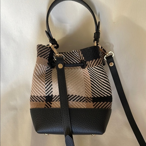 Strathberry Osette Leather Bag with Black and Tan Plaid - Picture 5 of 6
